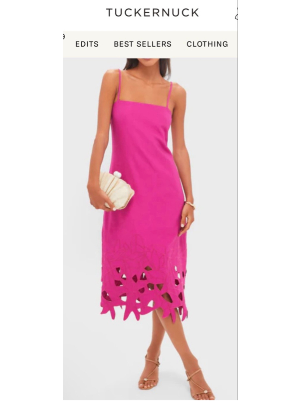 NWT Tuckernuck Hyacinth House Fuchsia Linen Somerset Maxi Dress S Sold Out Style - Picture 2 of 7
